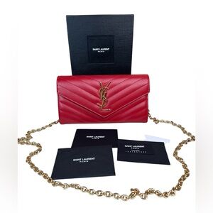 Yves Saint Laurent Red Wallet on Chain